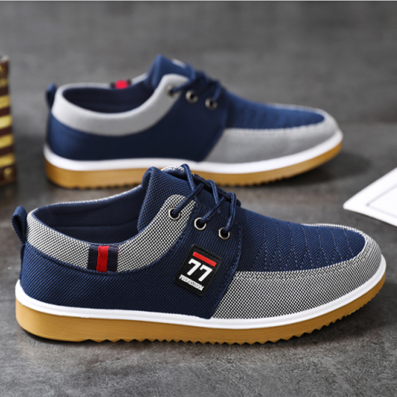 Novos tênis masculinos da moda - Knit Fabric Lace Up Sneakers avaliação e preço