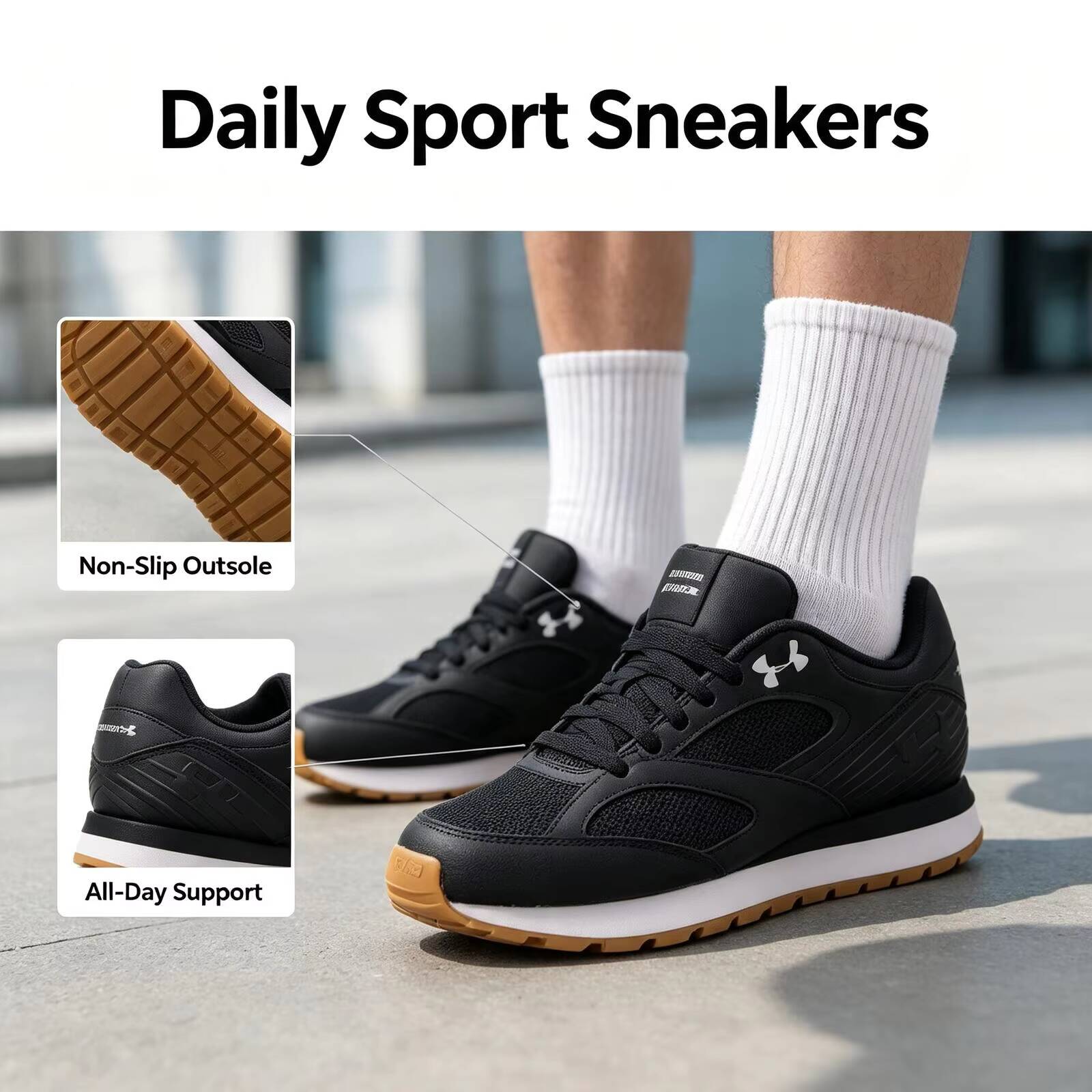Novos tênis de corrida Under A - Air Cushion Jogger Shoes Men avaliação e preço