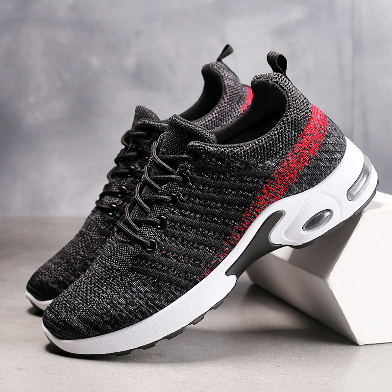Tênis masculino sapatos de mal - Knit Fabric Lace Up Sneakers avaliação e preço
